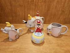 Walt Disney 4 Piece DUMBO Tea Set w/ Dumbo Creamer & Timothy Q Mouse Sugar MINT