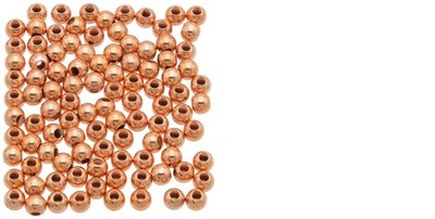 100 Copper Ball Seam Beads Beading String Parts 3mm