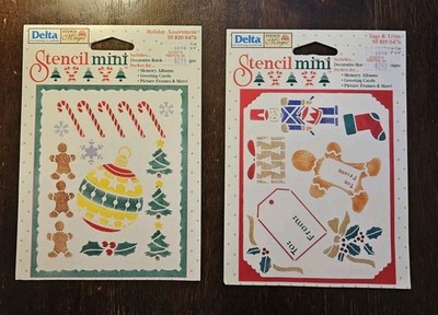 Lot of 2 New Delta Stencil Magic Holiday Christmas Stencils