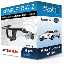 Für Alfa Romeo Mito 08- AUTO HAK Anhängerkupplung starr + 13polig E-Satz neu