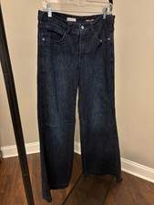 Anthropologie Pilcro Wide Leg Denim Jeans Sz 27 Dark Wash
