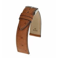 Uhrenarmband in Cognac, Straußenleder von RIOS1931 - 16, 18, 19, 20 mm