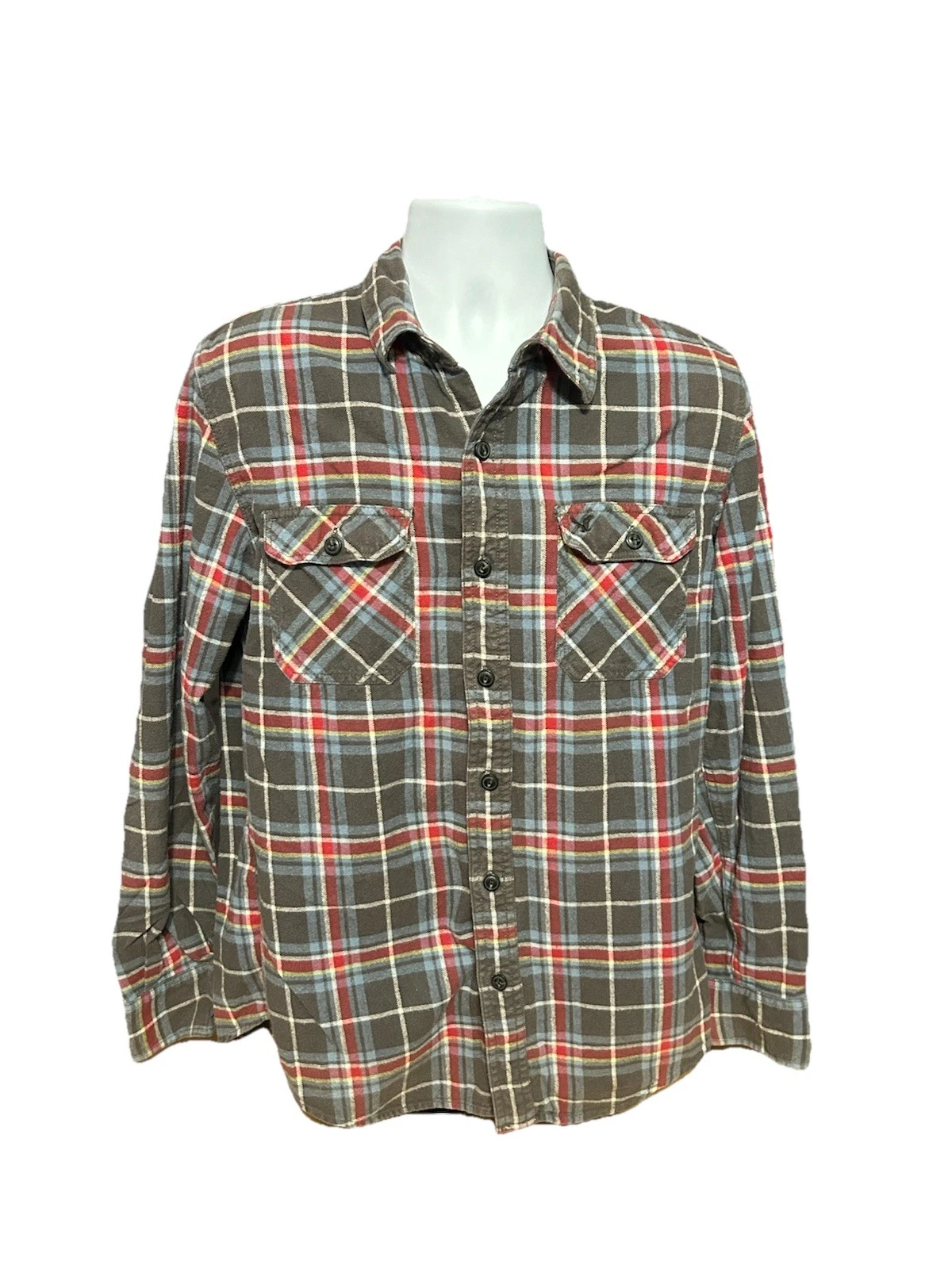 Y2K American Eagle Outfitter AEO Plaid Button Up Long Sleeve Men Large Outdoors