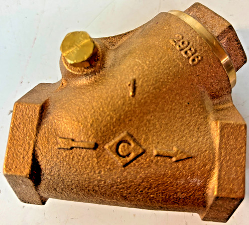 Crane 1" Y Swing Check Valve Brass Female Threaded 200 CWP