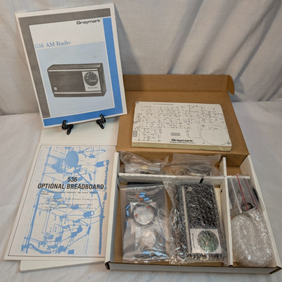 Unbuilt GRAYMARK 536 AM Radio Kit w/ Sandwich Board, 8 Transistor, Open ...