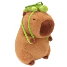 Capybara Plush Toy - 13 Inch Cute Capybara Stuffed Animal with Turtle Backpac