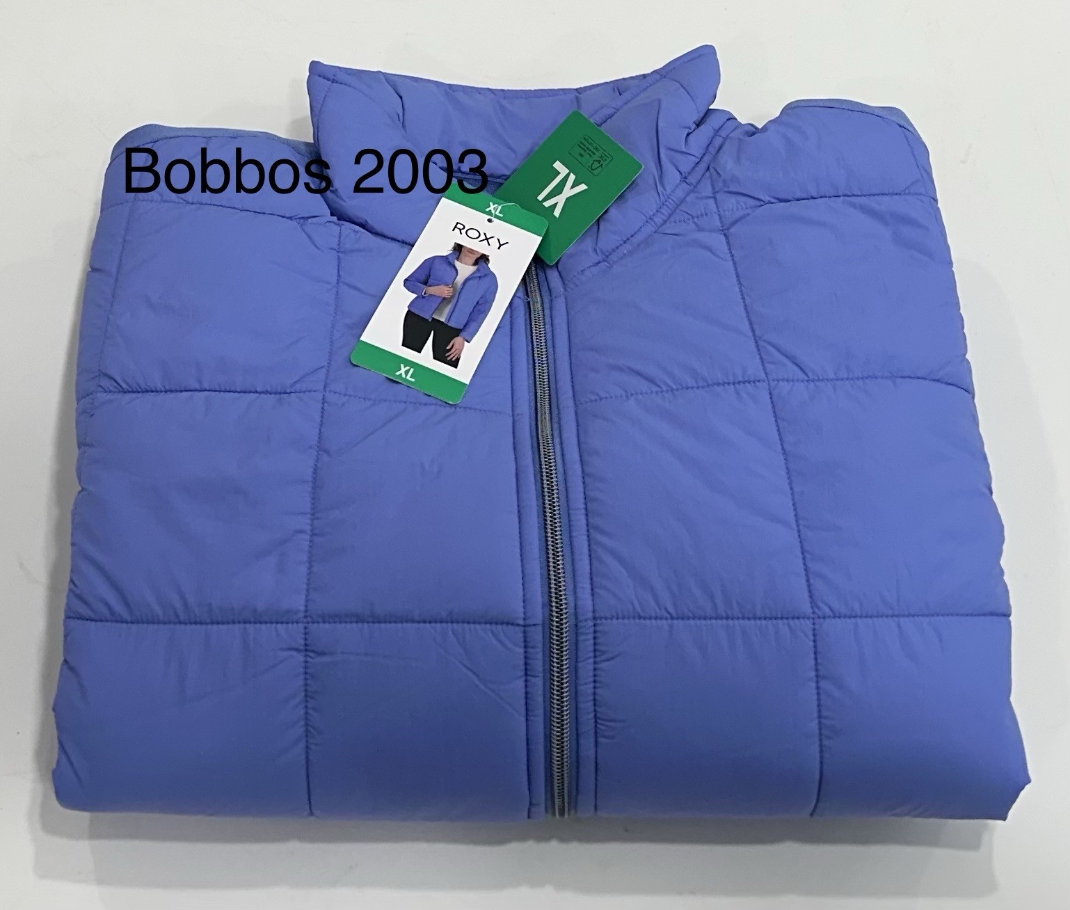 Roxy Women's Pockets Quilted Jacket, Blue, Size XL