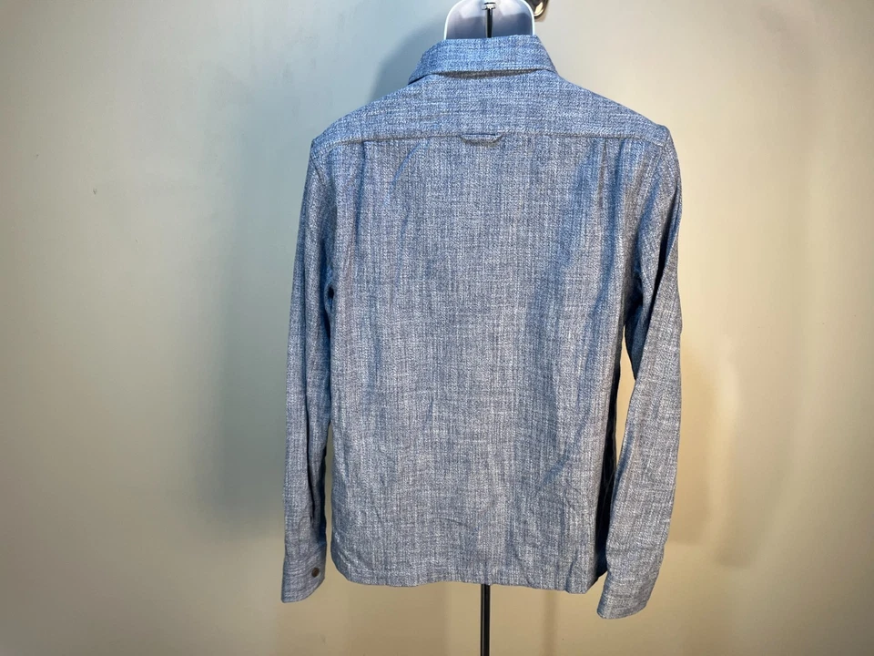 Line of Trade Hombre Camisa Azul jaspeado Manga Larga Mediana M Usada en Excelente Condición Foto 4 de 4