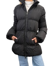 CHANEL Sport Vintage 07A Quilted Puffer Jacket Coat 38 Nylon Black White