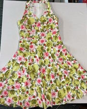 Talbots Floral Fit & Flare Dress Sleeveless V-Neck Midi Size 12 With Lining