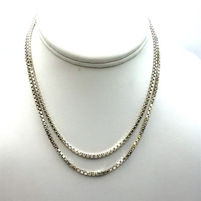 Sterling Silber AGI 30 Zoll 2,5 mm Quadrat Box Kette Halskette, 22,0 Gramm