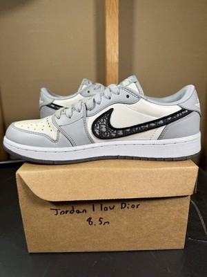 Size 8.5 - Dior x Air Jordan 1 Low Gray | eBay