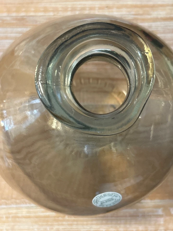 "Florero de vidrio reciclado San Miguel estilo redondo burbuja 7 1/2"" café marrón claro" Foto 4 de 4