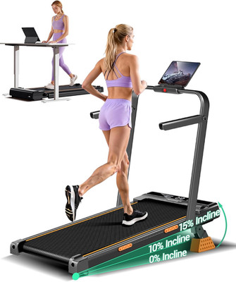 Compact 4-in-1 Walking Pad Treadmill with 15% Incline, 330 LBS Capacity