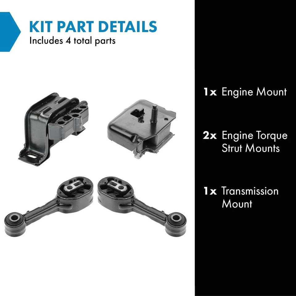 Ford Five Hundred Montego 2005-2007 5PC Engine Transmission Motor Mount Kit 6SP - Image 2 of 4