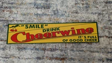 11"X48" New Smile Drink Cheerwine It's Full of Good Cheer Cheeries Metal Sign