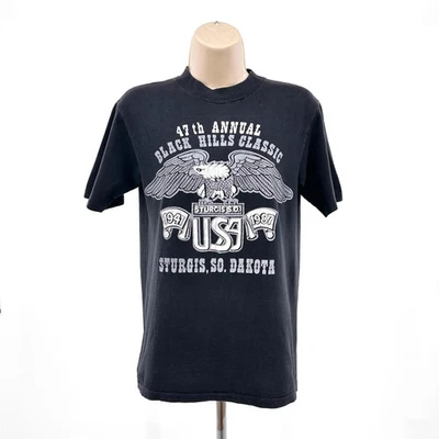 Vintage 80s 1987 Sturgis Black Hills Motorcycle Classic T Shirt Adult XS Youth L - Image 1 of 4