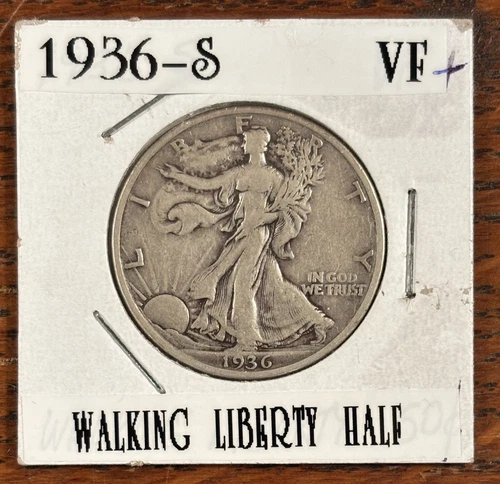 1936-S Walking Liberty Half Dollar VF+ Original Higher Grade Example