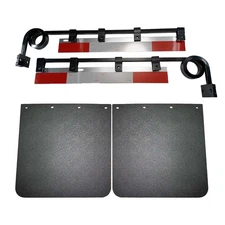 Straight Bar Mudflap Hanger Suspension 2 Coil Dampening Springs & 24"x24" Fender