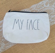 Rae Dunn by Magenta "My Face" Make Up Bag, Canvas Zippered Cosmetic Bag