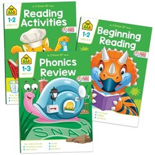 School Zone Reading 3-Pack Workbook Set: 192 Pages, 1st Grade, 2nd Grade, 3rd Gr