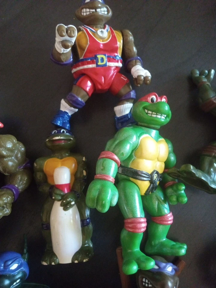 Vintage TMNT 1990's Teenage Mutant Ninja Turtles Playmates 4" Lote Conjunto de 8 - Imagem 4 de 4
