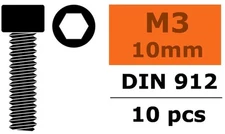 GForce - 3x10mm 10pcs steel socket head screws