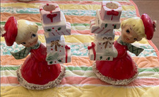 Holt Howard Christmas Candle Holder Holly Berry Vintage Christmas Set 1959