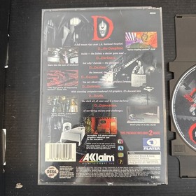 D Horror Acclaim Sega Saturn 1995 Video Game