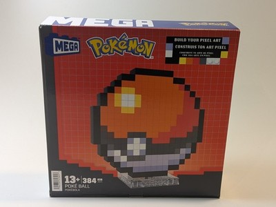 Mega Bloks - Pokemon Classic Poke Ball, Pixel Art, 384 Piece Building Toy Set 