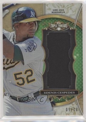 2013 Topps Triple Threads Unity Jumbo Relics Emerald 9/18 Yoenis Cespedes f2s