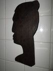 VINTAGE 10" HAND CARVED AFRICAN WOMEN (HANGS ON WALL) — photo 4