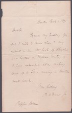 RICHARD HENRY DANA JR. - AUTOGRAPH LETTER SIGNED 03/02/1871