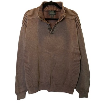 RedHead Men's Knit Sweater Shirt Size XXL Brown Henley Button Cotton Casual