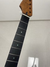 New Reverse headstock Ebony 22Frets Roasted Flame Maple Electric guitar Neck