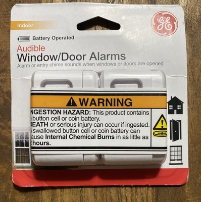 GE Indoor Security Audible Window/Door Alarms 2-Pack Sensor NEW