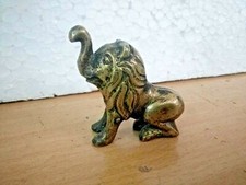 Old Vintage Talismanische Magische Messing L&ouml;we / Elefant Figur Statue