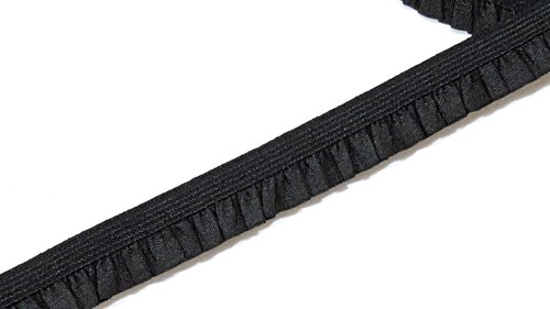 1/2 inch 13mm wide 5-20 yds Black Ruffles 1 Sided Edge Elastic Band EB17 - Picture 9 of 14