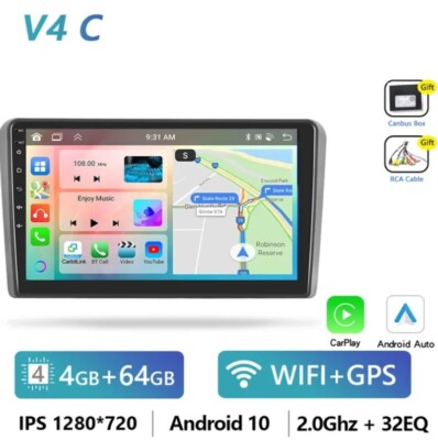 Radio 2 DIN 9'' For Audi A3 Android Bluetooth GPS Navigator CarPlay Android 4/64