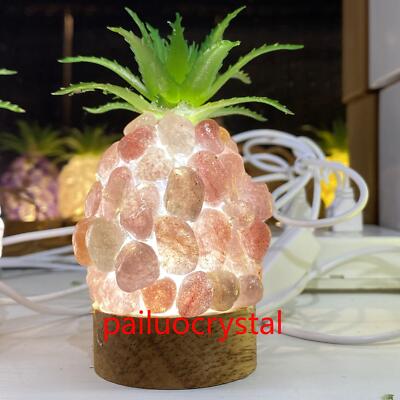 1pc Natural Strawberry Quartz Cluster Pineapple lamp Quartz Crystal Skull 4.3''