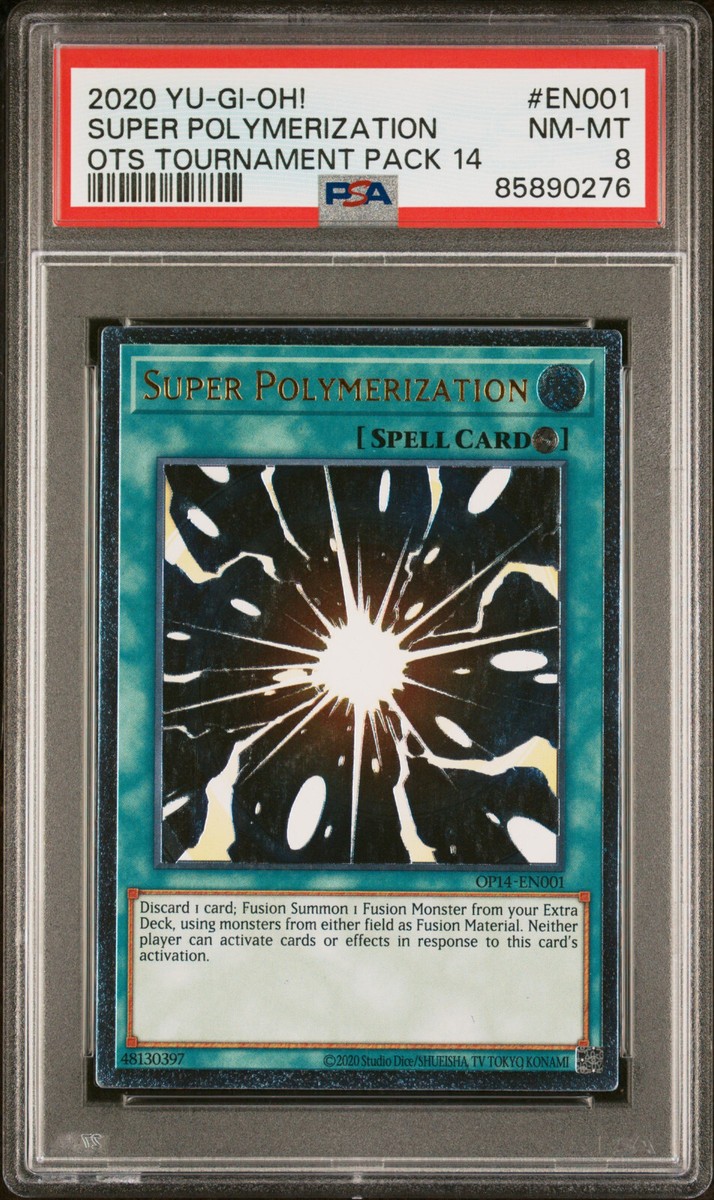 2020 YUGIOH OP14-EN003 SUPER POLYMERIZATION ULTIMATE RARE PSA 8 NM