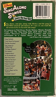 Sing Along Songs - Mickeys Fun Songs: Campout at Disney World (VHS