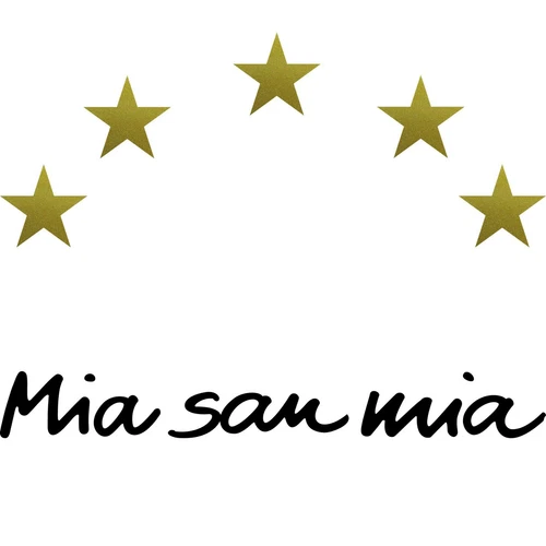 We Bavaria Mia San Mia 50cm Black and 5 Stars 8cm Gold Sticker Tattoo Car