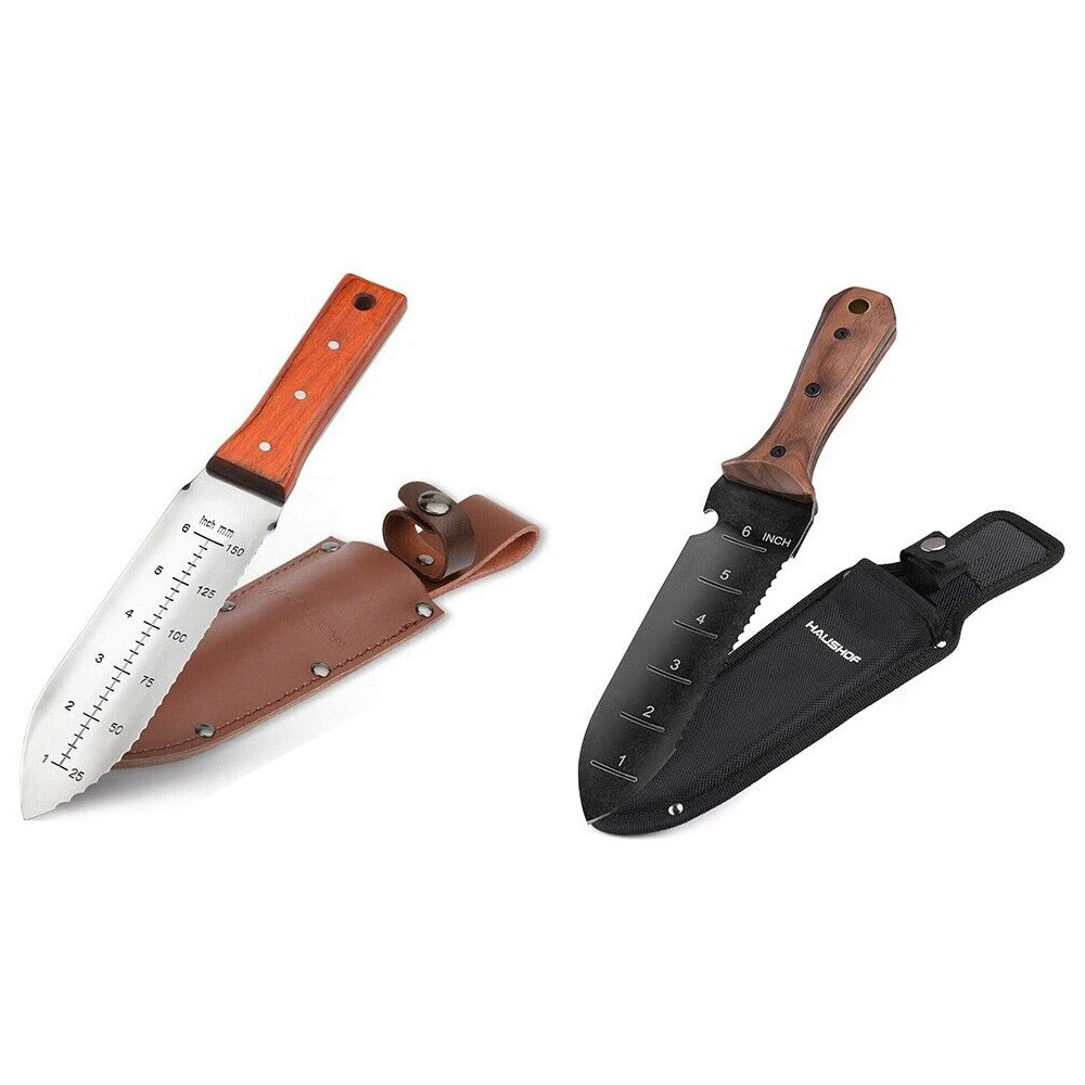 HAUSHOF Hori Hori Garden Knife Weeding & Digging Tools Full-Tang w/Oxford Sheath