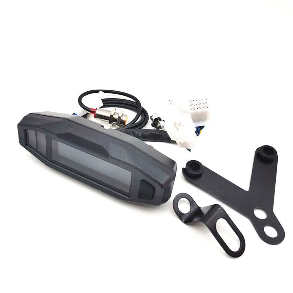 Con Soporte Velocímetro Tacómetro LCD Calibre Digital Moto Odómetro Foto 2 de 4