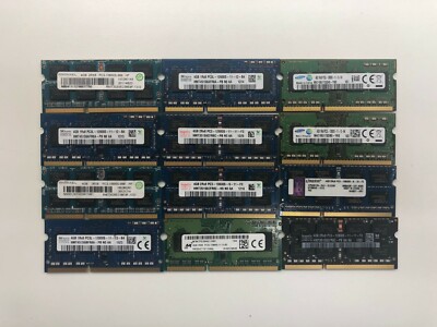 BULK LOT OF 40 LAPTOP RAM 4GB DDR3 PC3 MICRON, SAMSUNG, HYNIX