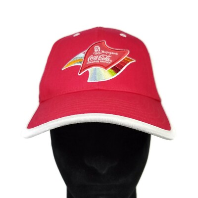 Coca Cola 2008 Bejing Olympics Hat Cap Adult Red One Size Adjustable Structured