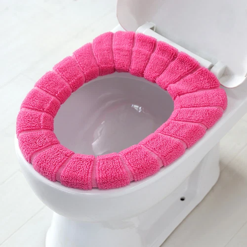Bathroom Toilet Seat Cover Soft Knitting Fabric Case Pad Winter Warm Mat 1pc - Picture 24 of 27