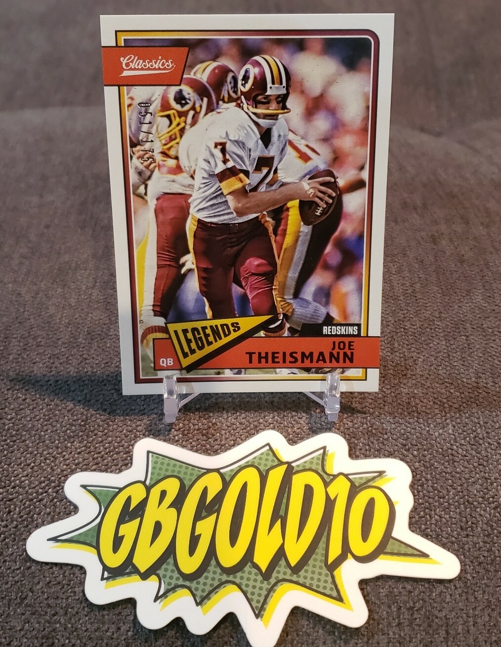 2018 Panini Classics Legends Red /175 Joe Theismann #188 Washington 