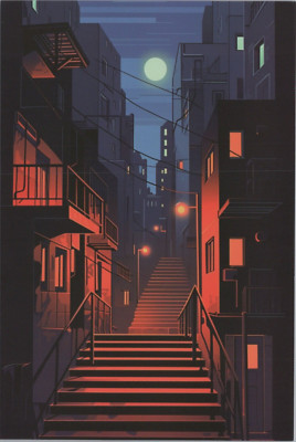 Like the Exocist Stairs Georgetown Night ~ New 2024 Image Card 4''x6'' 11748.2
